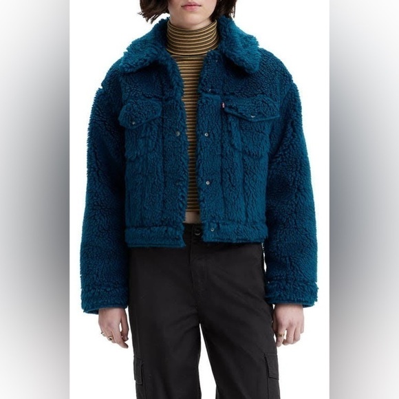 Levi’s Fleece Trucker Jacket Sherpa Teddy - Picture 1 of 9